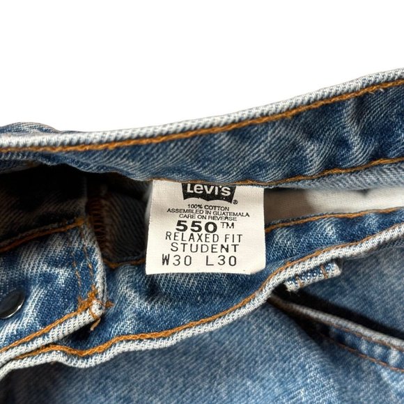 Levi's 550 Relaxed Fit Tapered Jeans Student Mens 30 x 30 Y2K Orange Tab - Picture 6 of 9